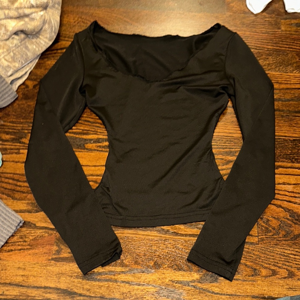 Chic Black Long Sleeve Women's Top